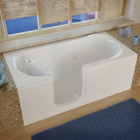 MEDITUB MediTub Step-In 30 x 60 Left Drain White Whirlpool Step-In Bathtub 3060SILWH
